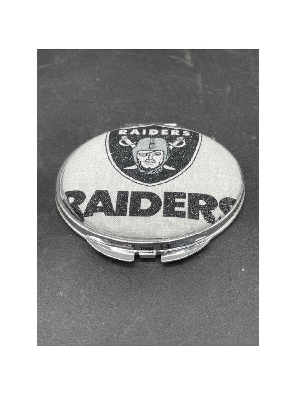 Oakland Raiders Compact Mirror Silver Black
